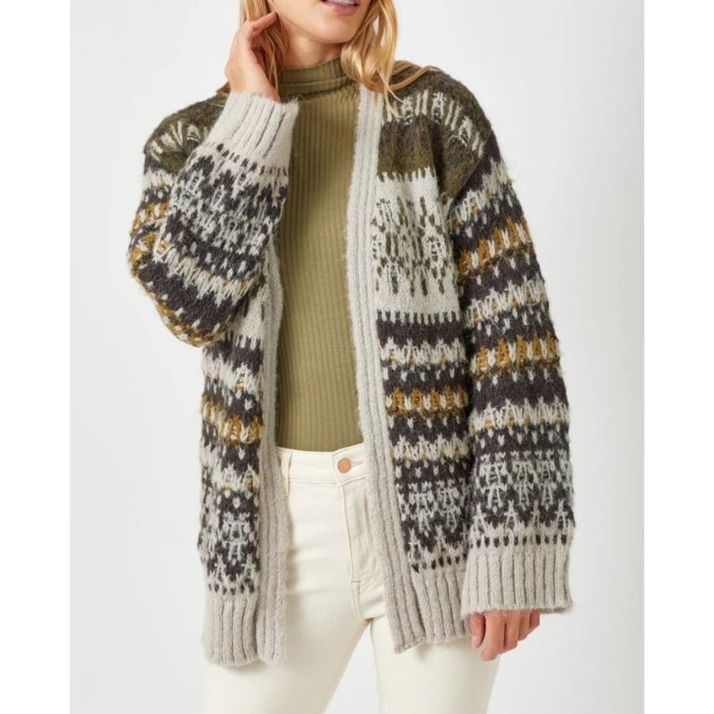 Mystree Multicolor Knit Long Sleeve Open Cardigan - Sz S - NWT